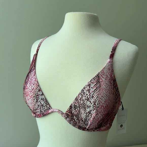 Shade Shore Underwire Pink Snake Swimsuit Bikini Top Womens M L 36D 36 D - Picture 13 of 17